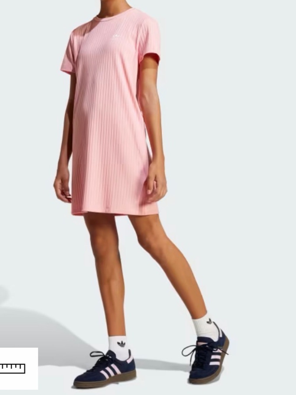 adidas Girls' Ribbed Pink Casual Dress